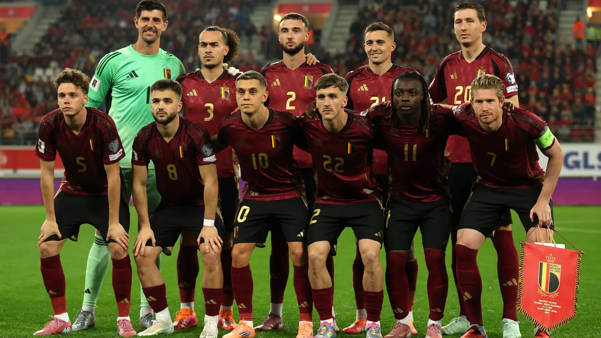 Players of Belgium pose for a team photograph prior to the FIFA World Cup 2026 Qualifier match. Dean Mouhtaropoulos/Getty Images