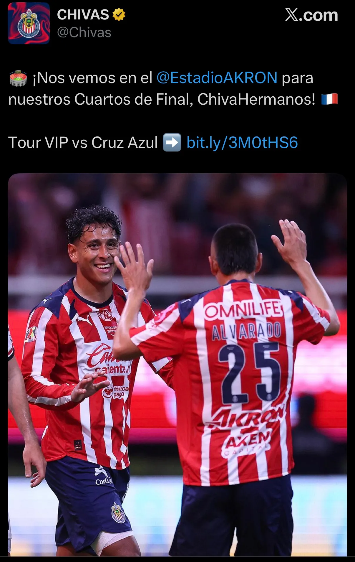 Con dos ex de Cruz Azul, Chivas anuncia los cuartos de final. (X @Chivas)