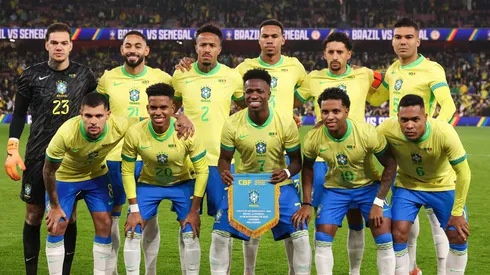 Jogadores da Seleção Brasileira, em campo (Foto: Ryan Pierse/Getty Images)
