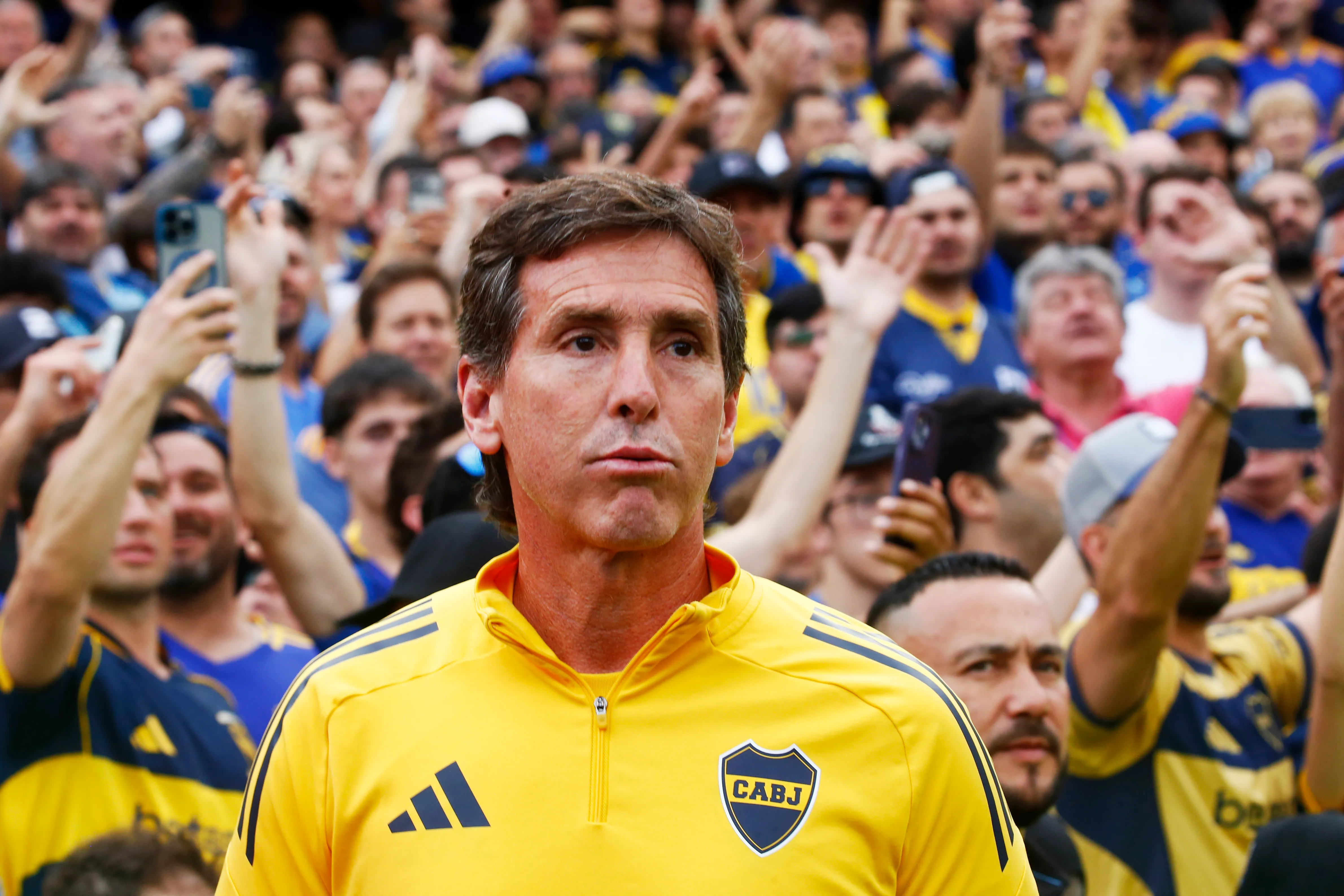 Claudio Úbeda, director técnico de Boca, en La Bombonera. (Getty Images)