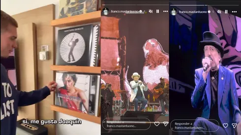 El ex River, quien heredó de su mamá la pasión por Sabina, compartió videos en sus historias de Instagram en la noche del lunes.