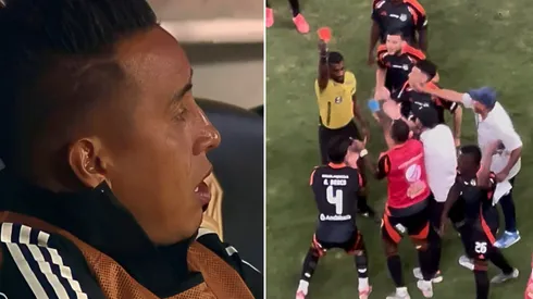 Christian Cueva en la banca de Emelec y la expulsión de Alfonso Barco.