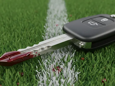 Jogador tem testa cravada por chave de carro após confusão em estádio