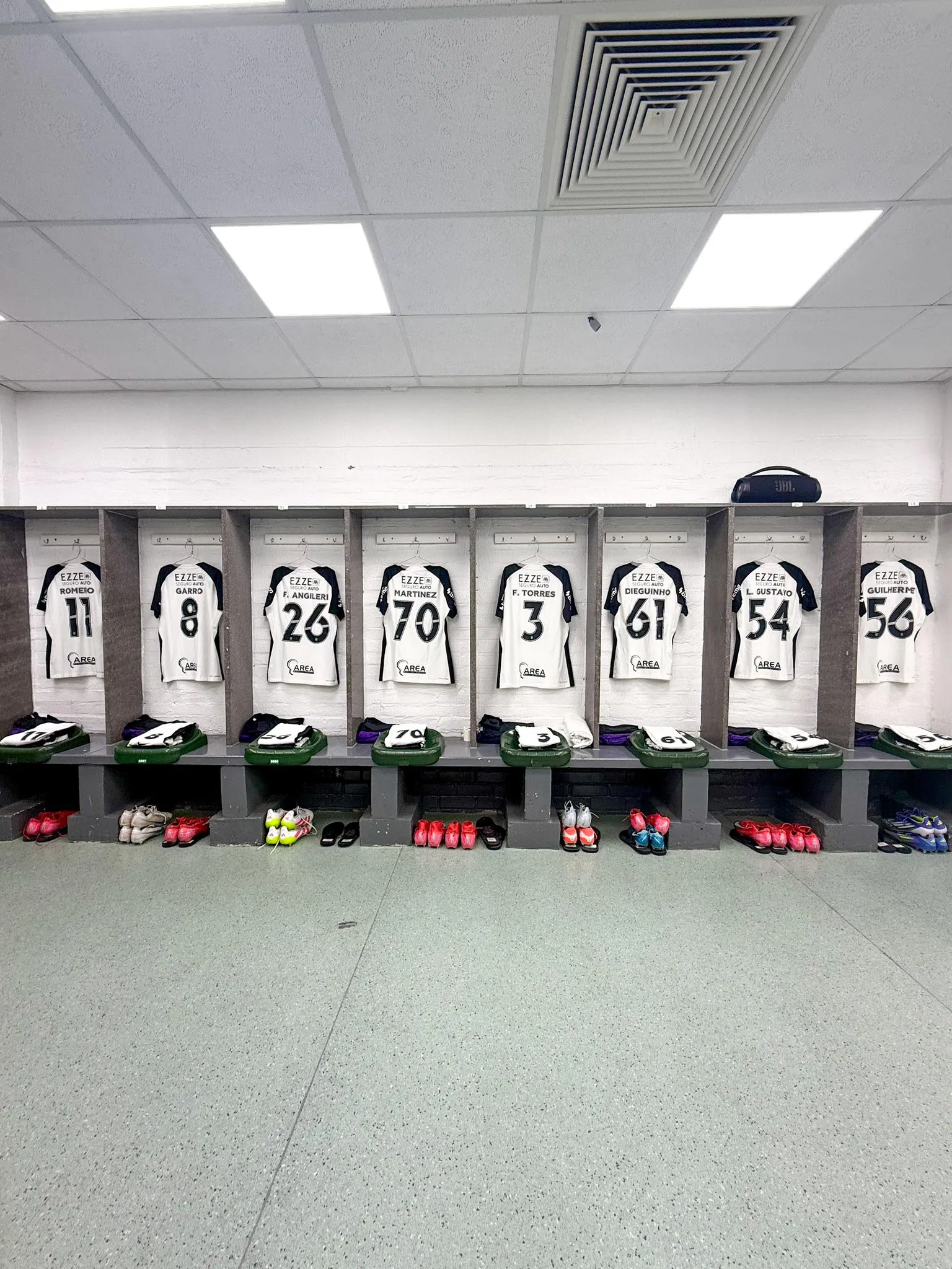 Vestiário em Caxias. Foto: Fernando Bueno / Corinthians