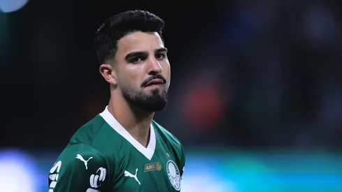 Flaco Lopez jogador do Palmeiras durante partida contra o Internacional no estadio Arena Allianz Parque pelo campeonato Brasileiro A 2025.