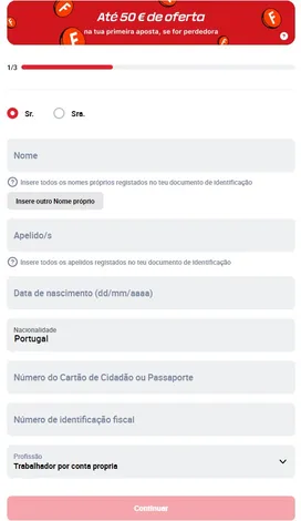 Ative o código promocional Betclic ao fazer o registo na operadora