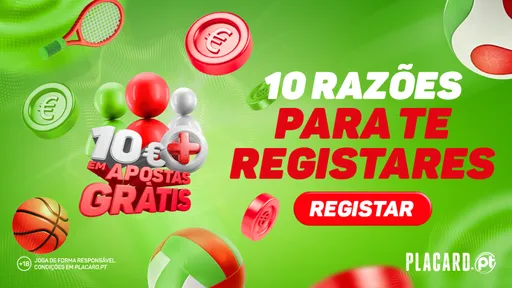 O bónus de boas-vindas Placard oferece 10€ em apostas e 10 spins para casino