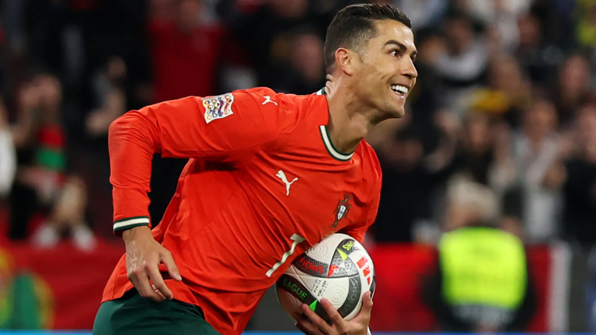 Cristiano Ronaldo playing for Portugal