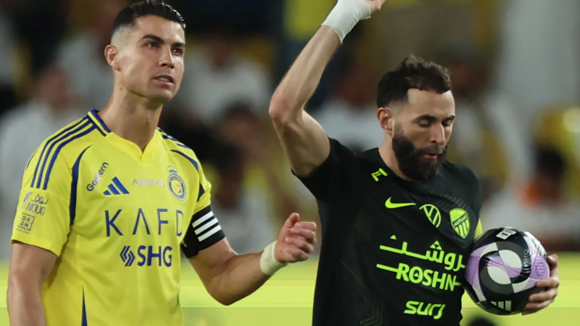 Al Nassr&#039;s Cristiano Ronaldo and Al Ittihad&#039;s Karim Benzema