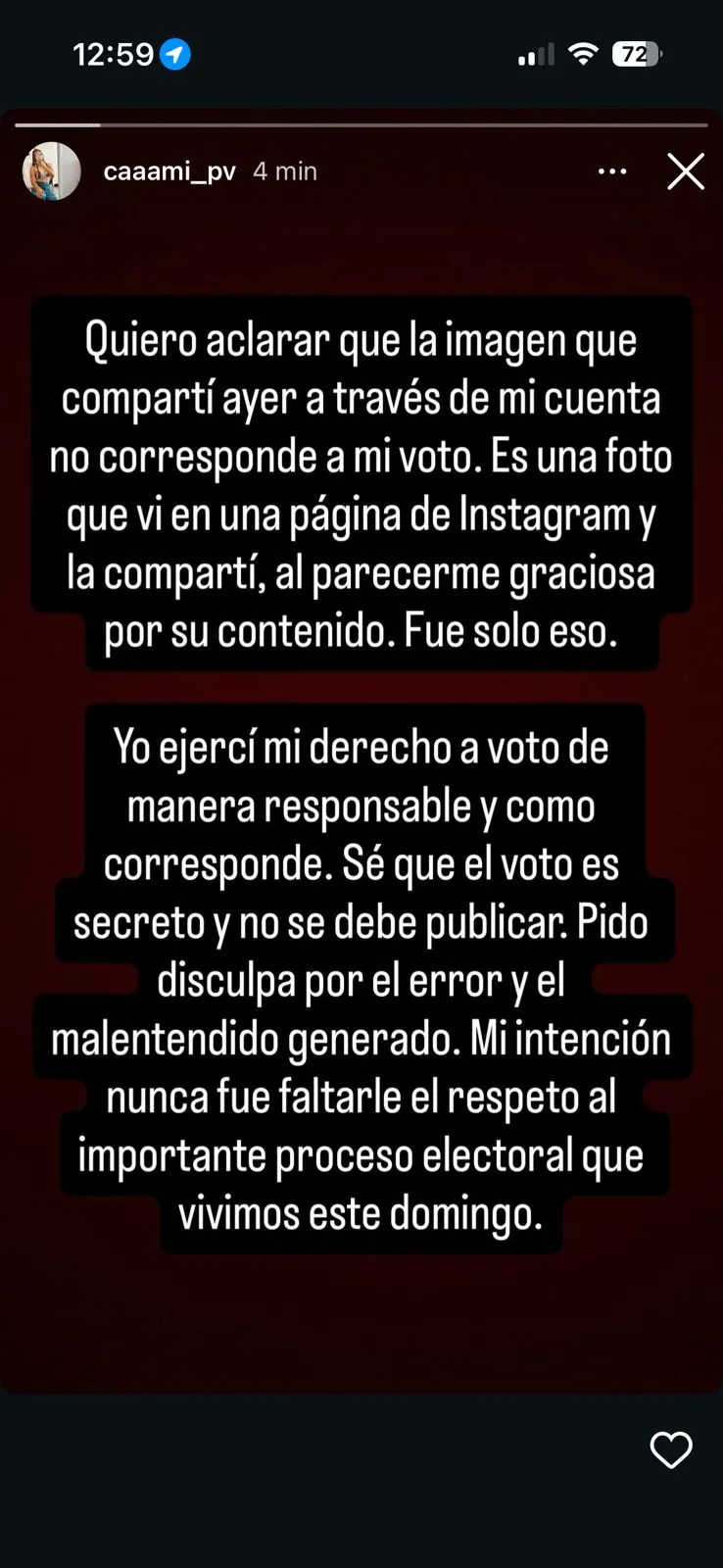 El mensaje de Camila Pavez